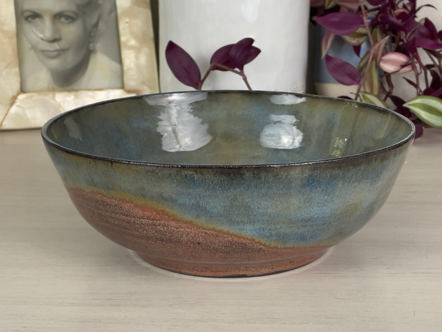 Stonewash and Copper Serving Bowl