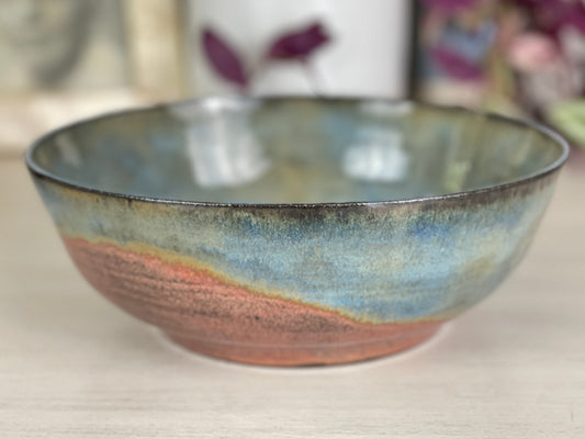 Stonewash and Copper Serving Bowl