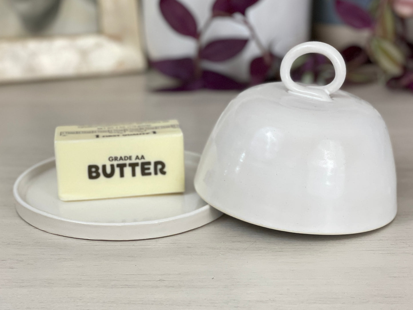 Satin White Butter Dish